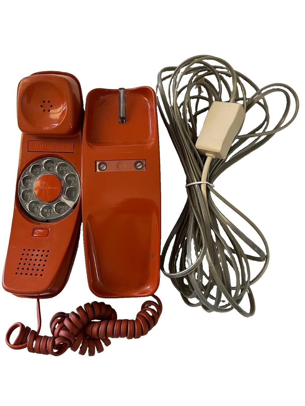 VTG  Western Electric Trimline Orange Touch Tone Phone 1970s Untested As Is